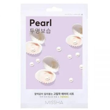 Masca Tip Servetel cu Extract de Perla pentru Ten Obosit - Missha Airy Fit Sheet Face Mask - Pearl, 19 g