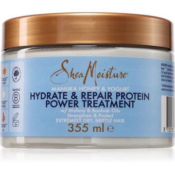 Masca tratament cu proteine pentru parul deteriorat Shea Moisture Manuka Honey & Yogurt, Hydrate & Repair, 355 g