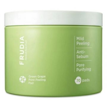 Pad Exfoliant pentru Controlul Porilor cu Struguri Verzi - Frudia Green Grape Pore Peeling Pad, 70 buc