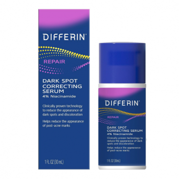 Ser de Fata, Differin, Dark Spot Correcting, pentru Reducerea Petelor Intunecate, Reda Stralucirea Fetei, cu Niacinamida 4%, Non-Comedogenic, fara Par Ser de Fata, Differin, Dark Spot Correcting, pentru Reducerea Petelor Intunecate, Reda Stralucirea Fetei, cu Niacinamida 4%, Non-Comedogenic, fara Par
