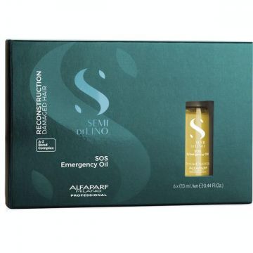 Serum Tratament de Reconstructie - Alfaparf Milano Semi Di Lino Reconstruction SOS Emergency Oil A-Z Bond Complex, 6 x 13 ml
