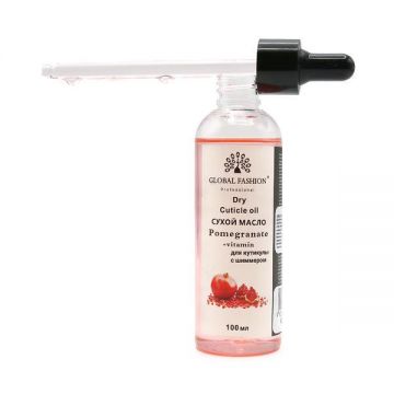Ulei de cuticule cu pipetă, aromă de rodie, Global Fashion, 100 ml
