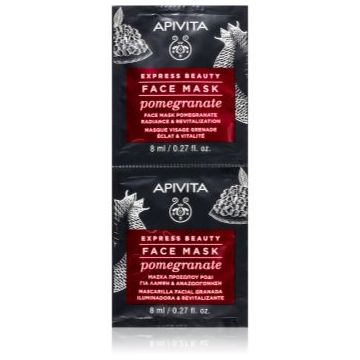 Apivita Express Beauty Revitalizing Face Mask Pomegranate Mască facială pentru revitalizare și iluminare