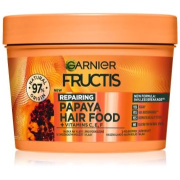 Garnier Fructis Papaya Hair Food mască regeneratoare pentru părul deteriorat