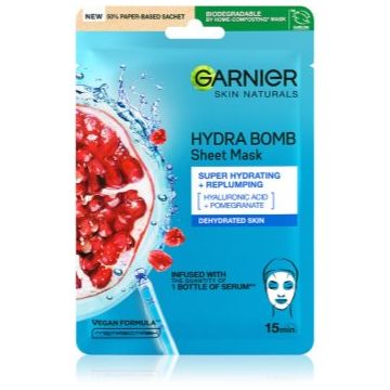 Garnier Skin Naturals Moisture+Aqua Bomb mască textilă hidratantă cu acid hialuronic
