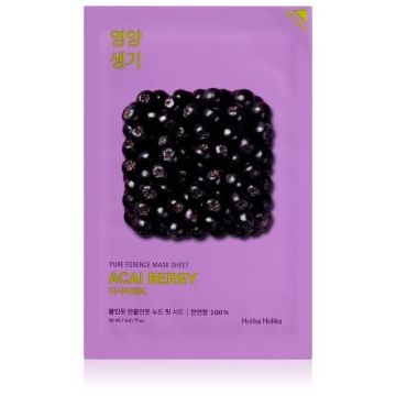 Holika Holika Pure Essence Acai Berry mască textilă exfoliantă