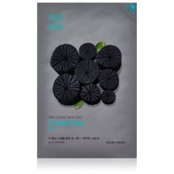 Holika Holika Pure Essence Charcoal mască textilă purificatoare, cu cărbune activ