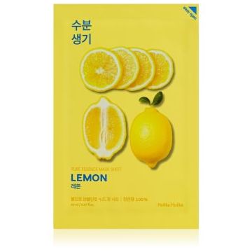 Holika Holika Pure Essence Lemon masca de celule cu efect balsamic si revigorant cu vitamina C