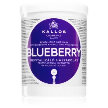Kallos KJMN Professional Blueberry masca revitalizanta pentru par uscat, deteriorat si tratat chimic