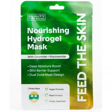 Masca Servetel pentru fata hidrogel, nutritiva, cu Ceramide si Niacinamide, Beauty Formulas, 1 buc