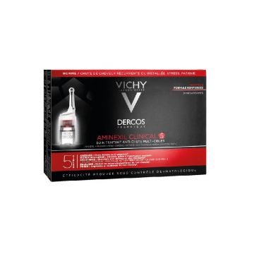 Vichy Dercos Aminexil clinical 5 tratament anticadere barbati, 21 fiole