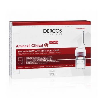 Vichy Dercos Aminexil clinical 5 tratament anticadere femei, 21 fiole