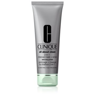 Clinique All About Clean 2-in-1 Charcoal Mask + Scrub masca de fata pentru curatare