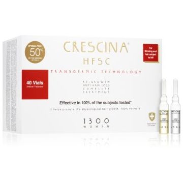 Crescina Transdermic 1300 Re-Growth and Anti-Hair Loss tratament pentru stimularea creșterii părului și anti-cădere pentru femei