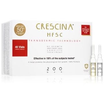 Crescina Transdermic 200 Re-Growth and Anti-Hair Loss tratament pentru stimularea creșterii părului și anti-cădere pentru barbati