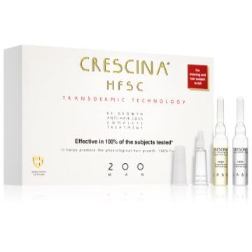 Crescina Transdermic 200 Re-Growth and Anti-Hair Loss tratament pentru stimularea creșterii părului și anti-cădere pentru barbati