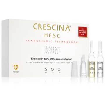 Crescina Transdermic 500 Re-Growth and Anti-Hair Loss tratament pentru stimularea creșterii părului și anti-cădere pentru barbati
