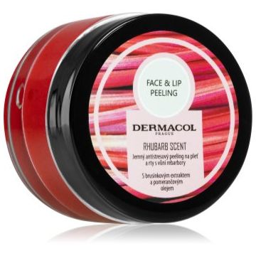 Dermacol Face & Lip Peeling Rhubarb exfoliant din zahar buze si obraz