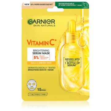 Garnier Skin Naturals Vitamin C Mască textilă cu efect de iluminare și hidratare cu vitamina C