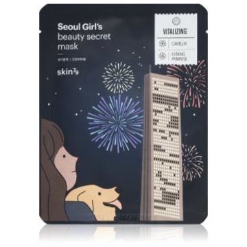 Skin79 Seoul Girl's Beauty Secret mască textilă pentru contururile faciale, cu efect de fermitate