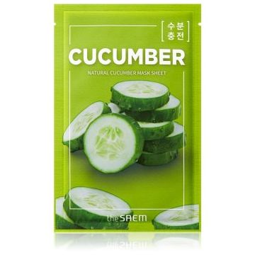 The Saem Natural Mask Sheet Cucumber Masca hidratanta cu efect revitalizant sub forma de foaie