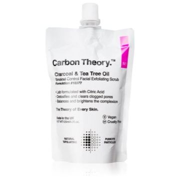 Carbon Theory Charcoal & Tea Tree Oil demachiant cu efect de peenling pentru ten acneic