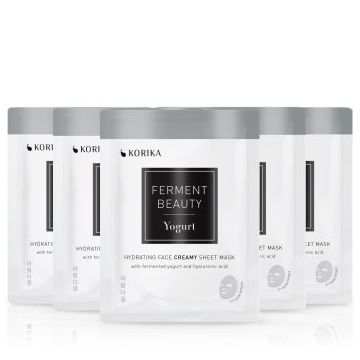 KORIKA FermentBeauty Set of 5 Hydrating Face Sheet Masks with Fermented Yogurt and Hyaluronic Acid set de măști de față la un preț mai avantajos