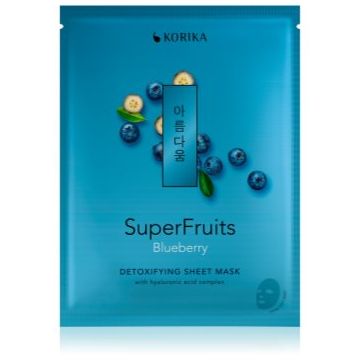 KORIKA SuperFruits Blueberry - Detoxifying Sheet Mask mască compresă hidratantă