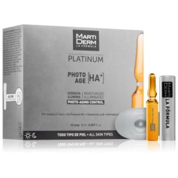 MartiDerm Platinum Photo Age HA+ ser facial anti-îmbătrânire in fiole