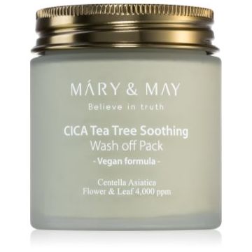 MARY & MAY Cica Tea Tree Soothing Masca de curatare cu minerale si argila pentru netezirea pielii