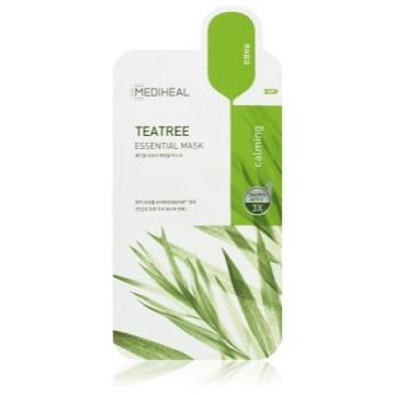 MEDIHEAL Essential Mask Teatree mască textilă calmantă impotriva acneei
