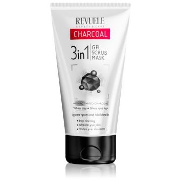 Revuele Charcoal 3in1 gel de curatare 3 in 1 cu cărbune activ