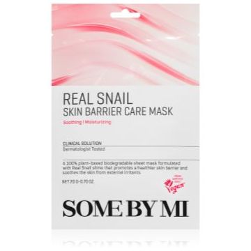 Some By Mi Clinical Solution Snail Skin Barrier Care Mask mască textilă fortifiantă pentru regenerarea și reînnoirea pielii