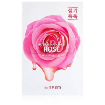 The Saem Natural Mask Sheet Rose Masca hidratanta cu efect revitalizant sub forma de foaie