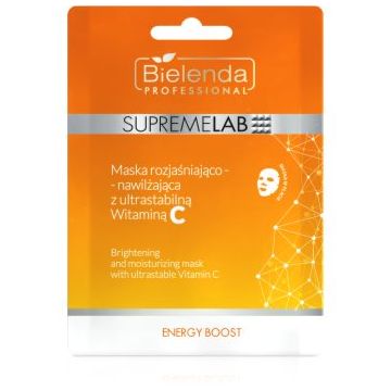 Bielenda Professional Supremelab Energy Boost mască textilă iluminatoare cu vitamina C