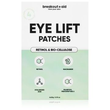 breakout + aid Eye Lift Patches plasture antirid pentru zona de sub ochi cu retinol