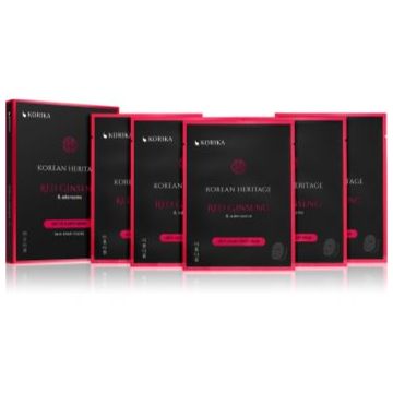 KORIKA Korean Heritage Red Ginseng & Adenosine Anti-aging Sheet Mask set de măști de față la un preț mai avantajos anti-imbatranire si de fermitate a pielii
