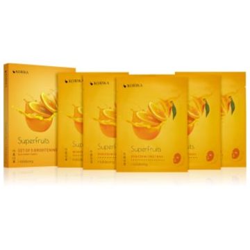 KORIKA SuperFruits Hallabong - Set of 5 Brightening Face Sheet Masks set de măști de față la un preț mai avantajos pentru o piele mai luminoasa Hallabong