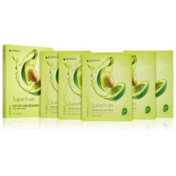 KORIKA SuperFruits set de măști de față la un preț mai avantajos cu efect de nutritiv Avocado