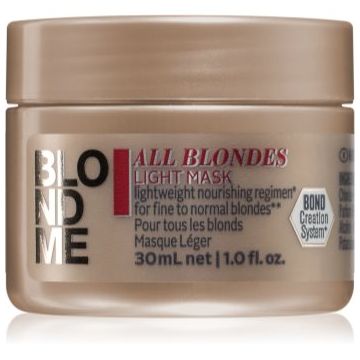 Schwarzkopf Professional Blondme All Blondes Light masca hranitoare pentru par fin si normal