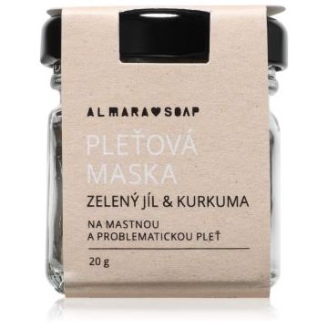 Almara Soap Face Green Clay & Turmeric masca de fata pentru curatare pentru ten gras si problematic