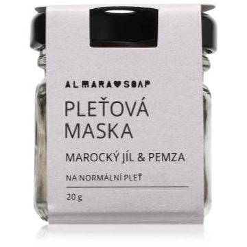 Almara Soap Face Moroccan Clay & Pumice masca pentur fata cu efect de peeling pentru piele normala