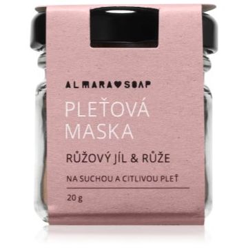 Almara Soap Face Pink Clay & Rose masca calmanta pentru fata pentru piele foarte uscata si sensibila