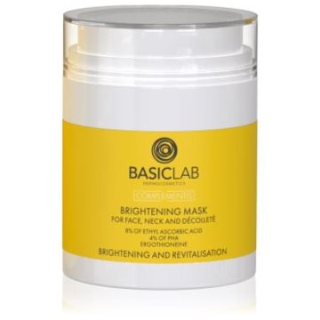 BasicLab Dermocosmetics Complementis mască iluminatoare pentru ten mat și neuniform