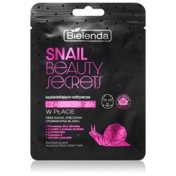 Bielenda Snail Beauty Secrets mască textilă nutritivă pentru ten obosit