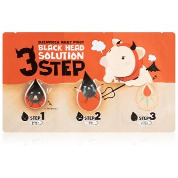 Elizavecca Milky Piggy 3 Step Black Head Solution Tratamentul cu trei faze pentru punctele negre