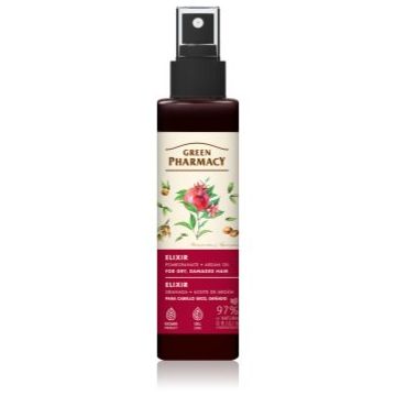 Green Pharmacy Argan Oil & Pomegranate Elixir elixir leave-in pentru parul deteriorat si fragil