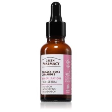 Green Pharmacy Damask Rose & Ceramides Serum Ser facial revitalizant