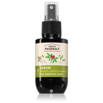 Green Pharmacy Ginseng & Morrocan mint oil Serum ser pentru par sensibil