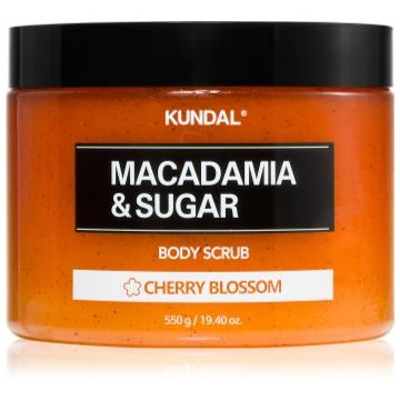 KUNDAL Macadamia & Sugar Cherry Blossom exfoliant din zahar unt de shea